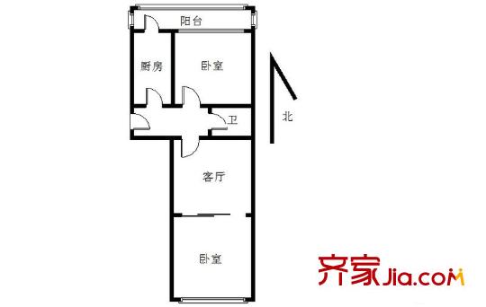蘇堤?hào)|里 2室 戶型圖