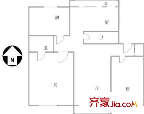 蘇堤?hào)|里 3室 戶型圖