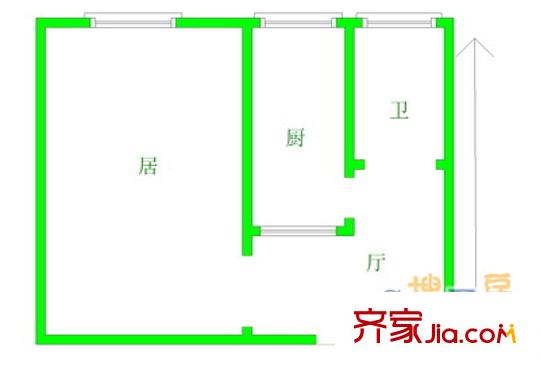 蘇堤?hào)|里 1室 戶型圖