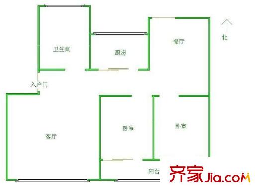 青海園戶(hù)型圖戶(hù)型圖 2室2廳1衛(wèi)1廚