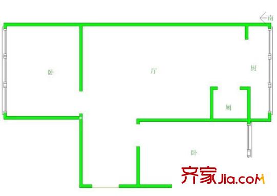 青海園戶型圖戶型圖 2室1廳1衛(wèi)1廚