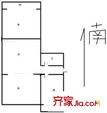 久福園戶型圖戶型圖 2室1廳1衛(wèi)1廚