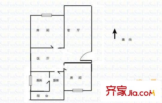 华颖花园 3室 户型图
