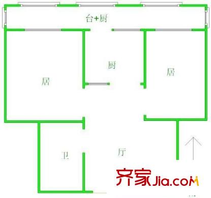 珠峰里戶型圖戶型圖 2室1廳1衛(wèi)1廚
