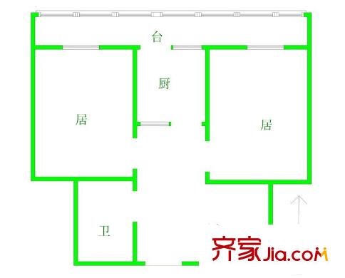 珠峰里戶型圖戶型圖 2室1廳1衛(wèi)1廚