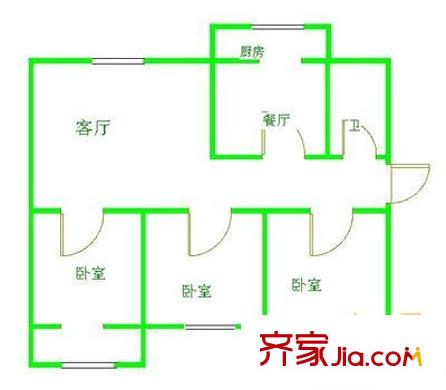 麥格理晨星園戶(hù)型圖 戶(hù)型圖 3室2廳2衛(wèi)1廚