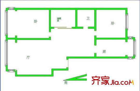 楓景園戶型圖戶型圖 2室2廳1衛(wèi)1廚