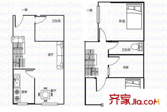 嘀嗒戶型圖戶型圖 3室2廳2衛(wèi)1廚