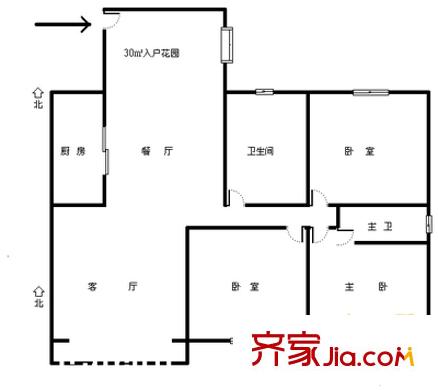 嘀嗒戶型圖 戶型圖 3室2廳2衛(wèi)1廚