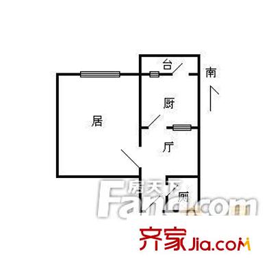 臥龍北里戶型圖戶型圖 1室1廳1衛(wèi)1廚