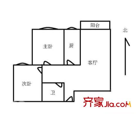 生昌里戶型圖戶型圖 2室2廳1衛(wèi)1廚