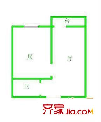 聚安西園戶型圖戶型圖 1室1廳1衛(wèi)1廚
