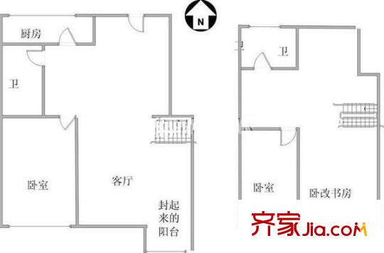 鳳儀園戶型圖戶型圖 3室1廳2衛(wèi)1廚