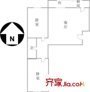 迎水東里戶型圖戶型圖  2室1廳1衛(wèi)1廚