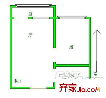 迎水東里戶型圖戶型圖  1室1廳1衛(wèi)1廚