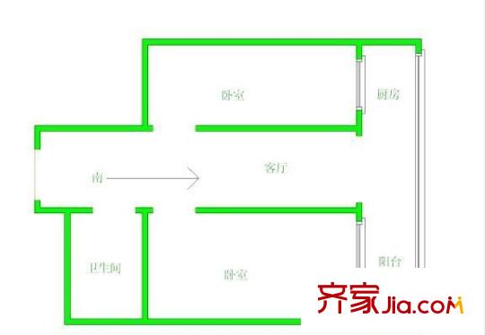 世紀(jì)新村戶型圖戶型圖 2室1廳1衛(wèi)1廚