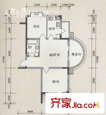 捷達(dá)園戶型圖C座 3室2廳1衛(wèi)