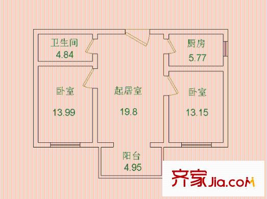 興云里戶型圖戶型圖 2室1廳1衛(wèi)