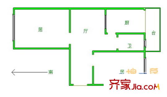 榮遷東里戶型圖戶型圖 2室1廳1衛(wèi)1廚