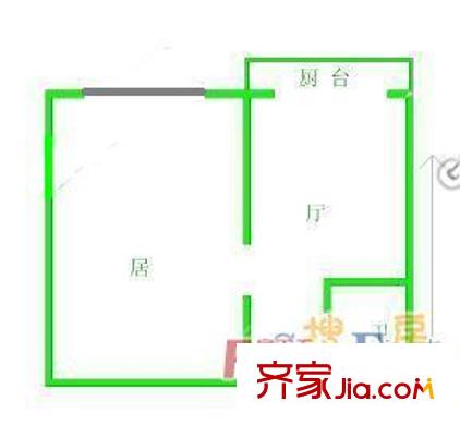 桃花園東里戶型圖戶型圖 1室1廳1衛(wèi)1廚