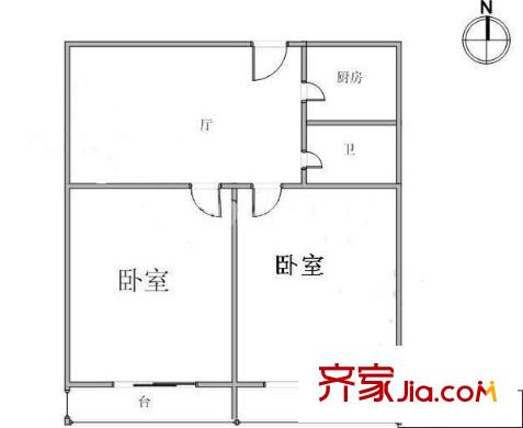 同安里戶型圖戶型圖 2室1廳1衛(wèi)1廚