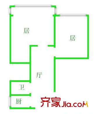 同安里戶型圖戶型圖 2室1廳1衛(wèi)1廚