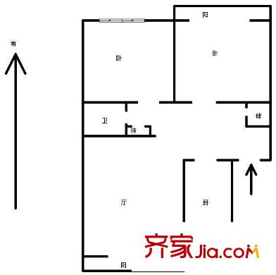 河西區(qū)桂江里戶型圖戶型圖 2室1廳1衛(wèi)1廚