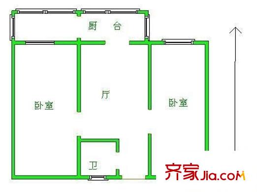 頌禹里戶型圖 戶型圖 2室1廳1衛(wèi)1廚