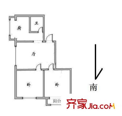 金合園戶型圖戶型圖 2室1廳1衛(wèi)1廚