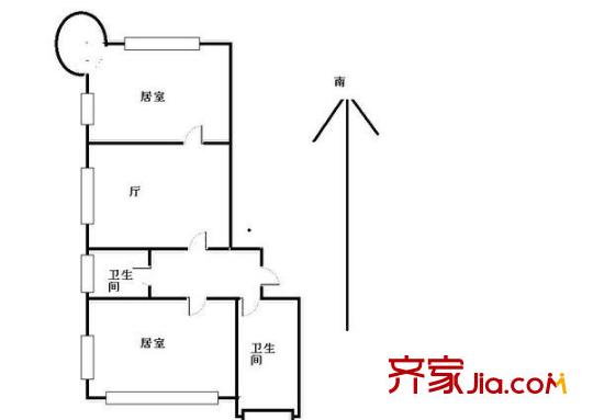 英俊名邸戶型圖戶型圖 2室1廳1衛(wèi)1廚