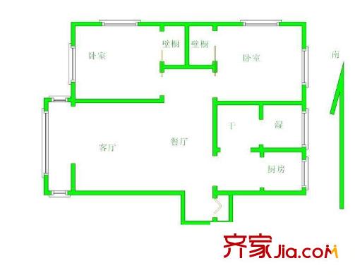 金合園戶型圖戶型圖 2室1廳1衛(wèi)1廚