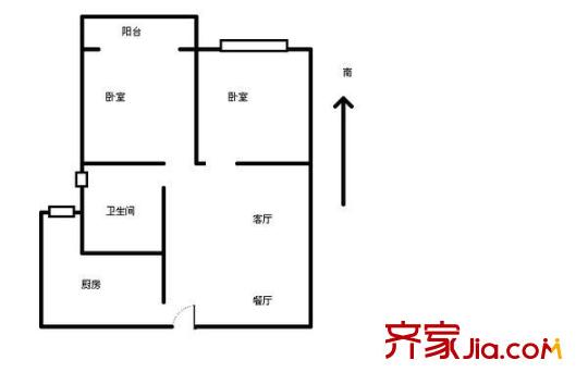 英俊名邸戶型圖戶型圖 2室2廳1衛(wèi)1廚