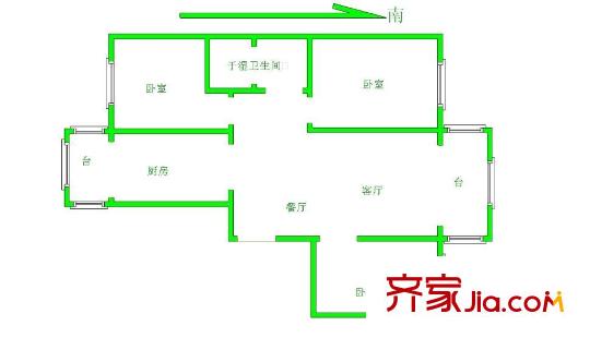 金合園戶型圖戶型圖 3室2廳1衛(wèi)1廚