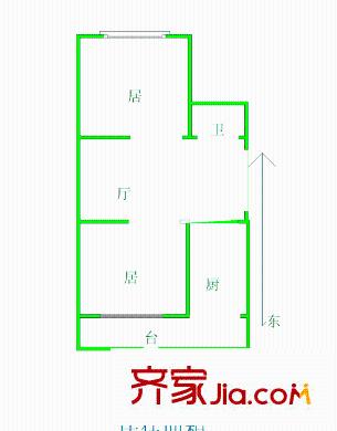 金冠里戶型圖戶型圖 2室1廳1衛(wèi)1廚