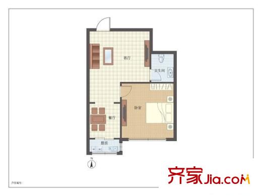金冠里戶型圖戶型圖 1室2廳