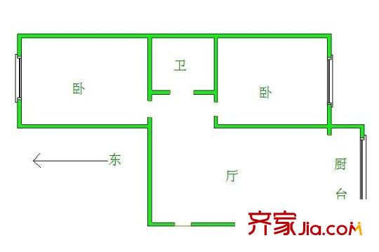 程林里 2室 戶型圖