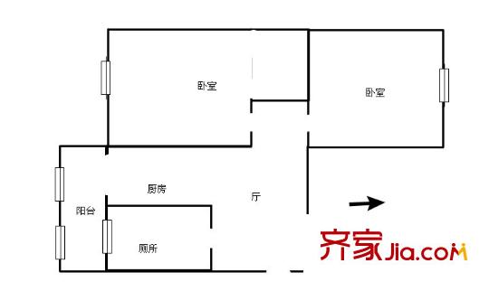 程林里 2室 戶型圖
