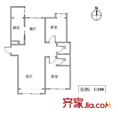天康園戶型圖戶型圖 2室1廳1衛(wèi)1廚