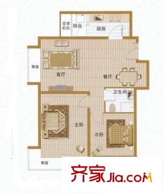 天康園戶型圖戶型圖 2室2廳1衛(wèi)1廚