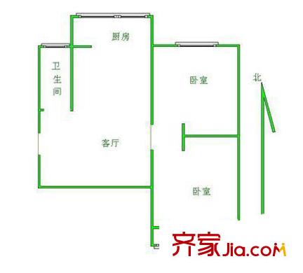 航天北里戶型圖戶型圖 2室1廳1衛(wèi)1廚