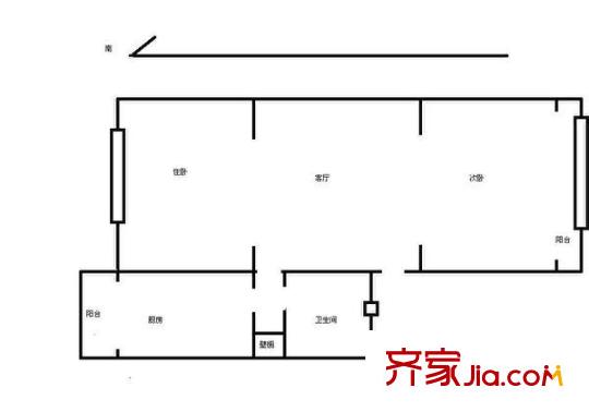 航天北里戶型圖戶型圖 2室1廳1衛(wèi)1廚