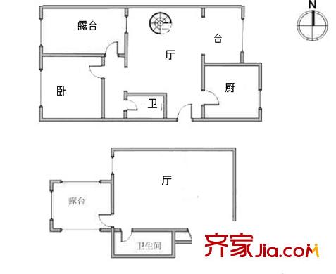 云華里戶型圖戶型圖 1室2廳2衛(wèi)1廚
