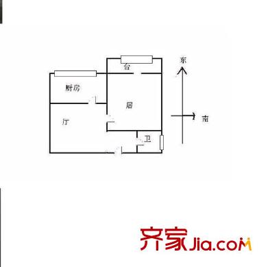 航天北里戶型圖戶型圖 1室1廳1衛(wèi)1廚