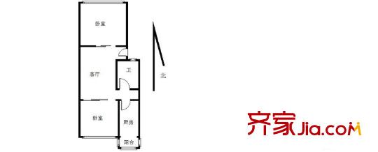 航天北里 2室 戶型圖