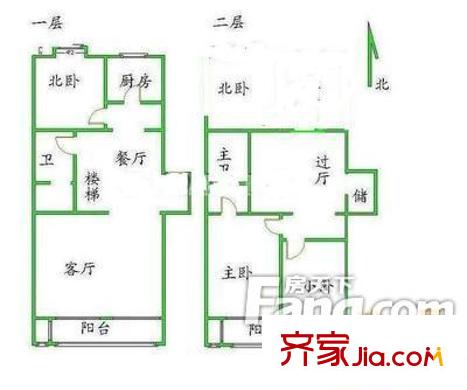 君怡大厦户型图4房2厅 户型图
