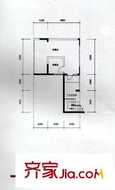 招商鉆石山別墅戶型圖DT2疊上半地下層戶型圖 5室2廳3衛(wèi)1廚