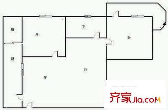 天平花苑户型图2室2厅户型图 2室2厅1卫1厨