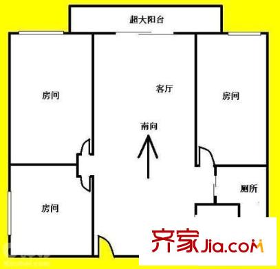 御晖苑户型图3室2厅户型图 3室2厅1卫1厨