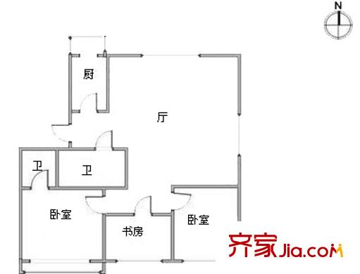 云麗園戶型圖戶型圖 3室1廳2衛(wèi)1廚