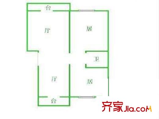 源德里戶型圖戶型圖 2室1廳1衛(wèi)1廚